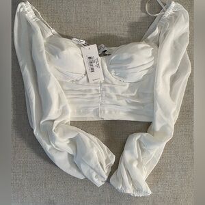Petal & Pup White Cropped Blouse NWT Size 0/XS